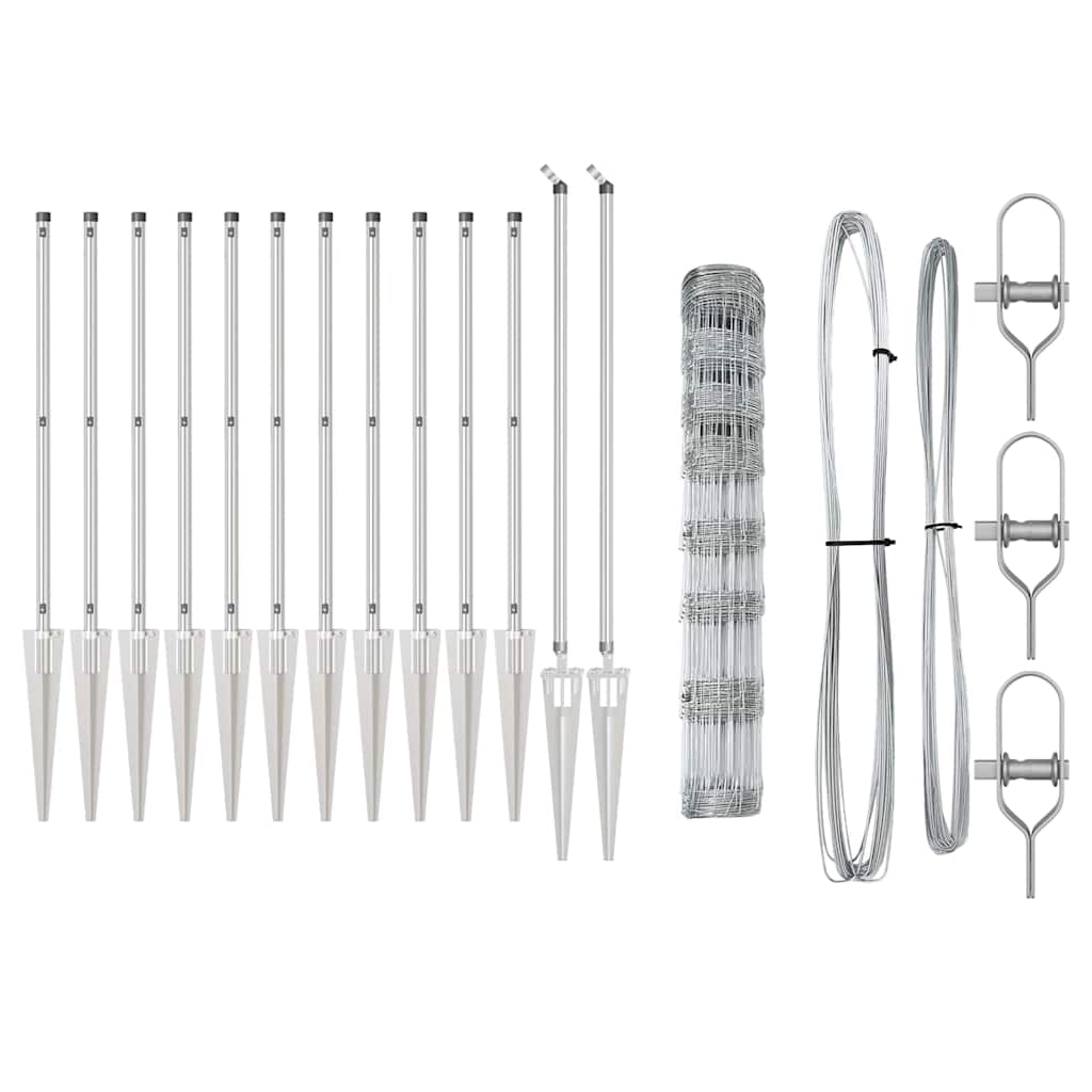 Wildzaun Silber 25 x 1 m Verzinkter Stahl